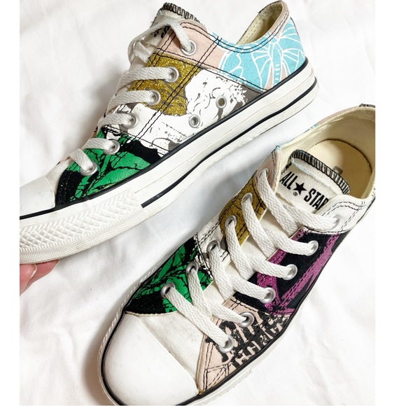 Converse ALL star unicorn colorful metallic low top sneakers. Sz M6 W8 like new - Picture 2 of 15